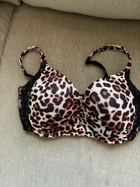 Secret Treasures Leopard Print Padded Bra - Black & Brown